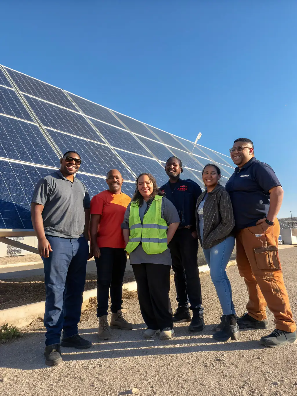 A diverse group of community members participating in a workshop on renewable energy, showcasing Longo Mai's commitment to sustainable solutions.