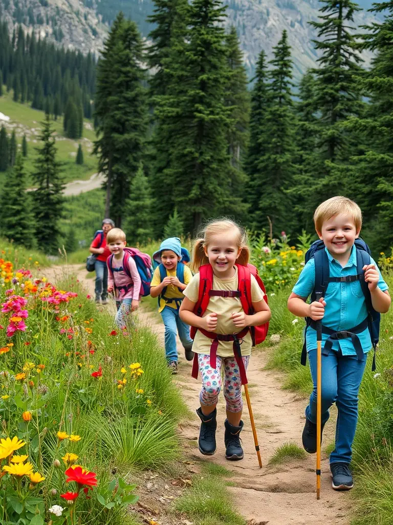 A group of students participating in an ADEV-led educational nature walk, learning about local flora and fauna.